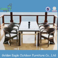 Rotan makan set taman furnitur OEM outdoor